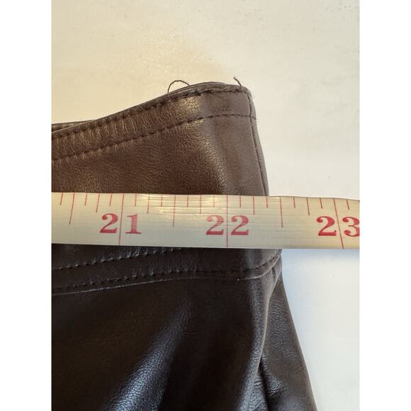 Kendall Kylie Plus Size Faux Leather Button Skirt Brown Size 3X New With Tags - Picture 8 of 12